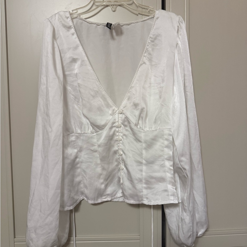 White Satin Corset Top